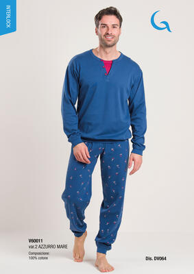 PIGIAMA UOMO M/L V60011 Tellini S.r.l. Ingrosso Abbigliamento